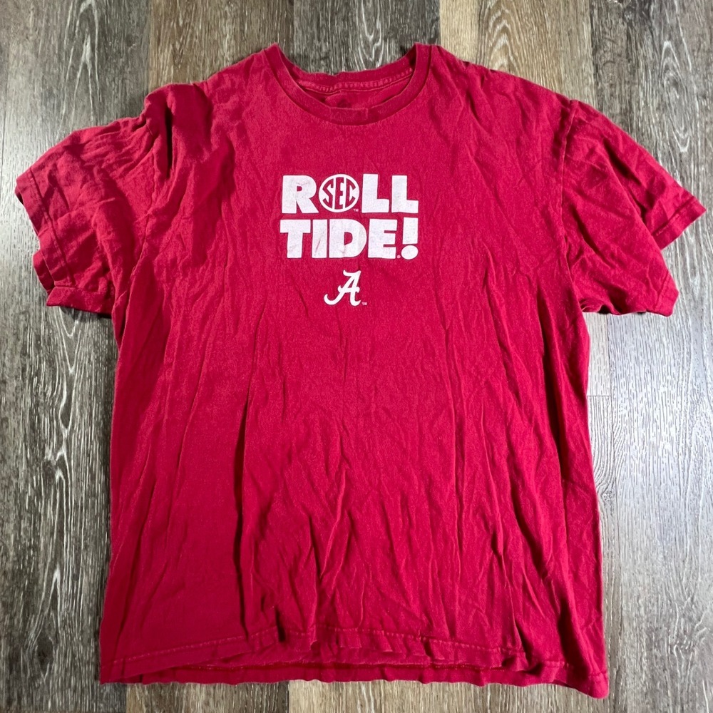 Alabama T-Shirt Mens Large Red Roll Tide SEC Graphic Short Sleeve 5034